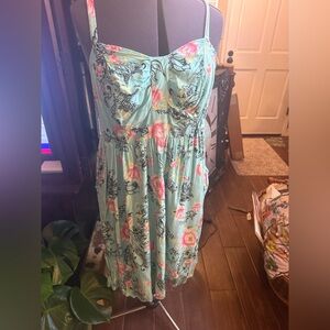 Torrid  Mint Floral Sun Dress